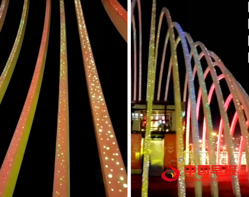 亚洲最大不锈钢灯光雕塑星环雕塑亮相长沙(图6)